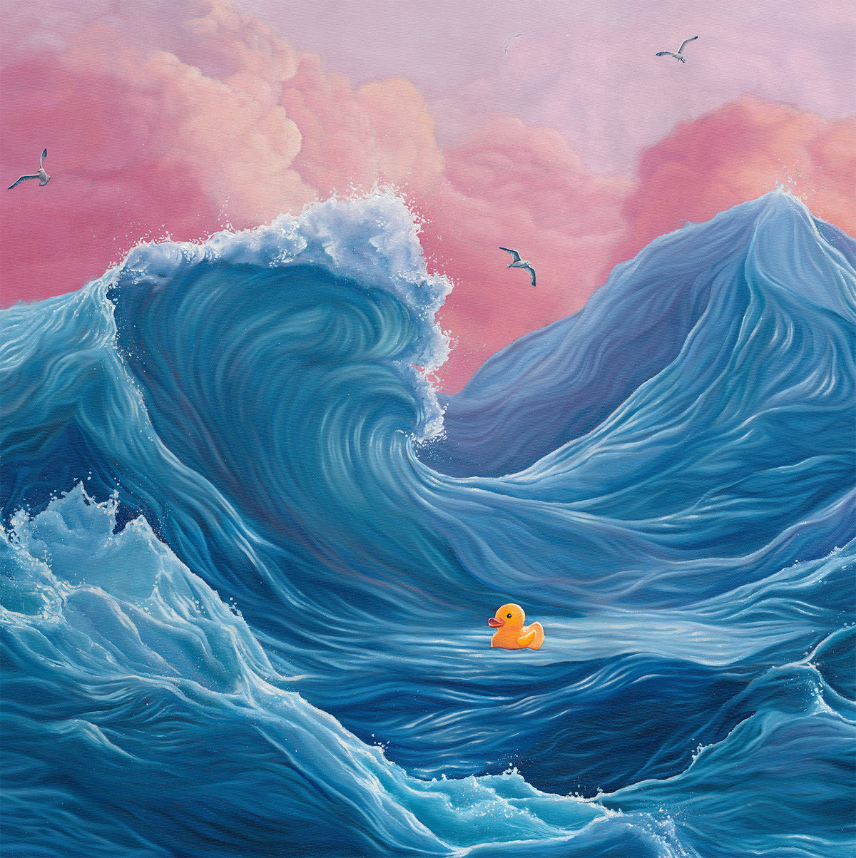 "Moby Duck III: Around & Around" Original Oil on Canvas