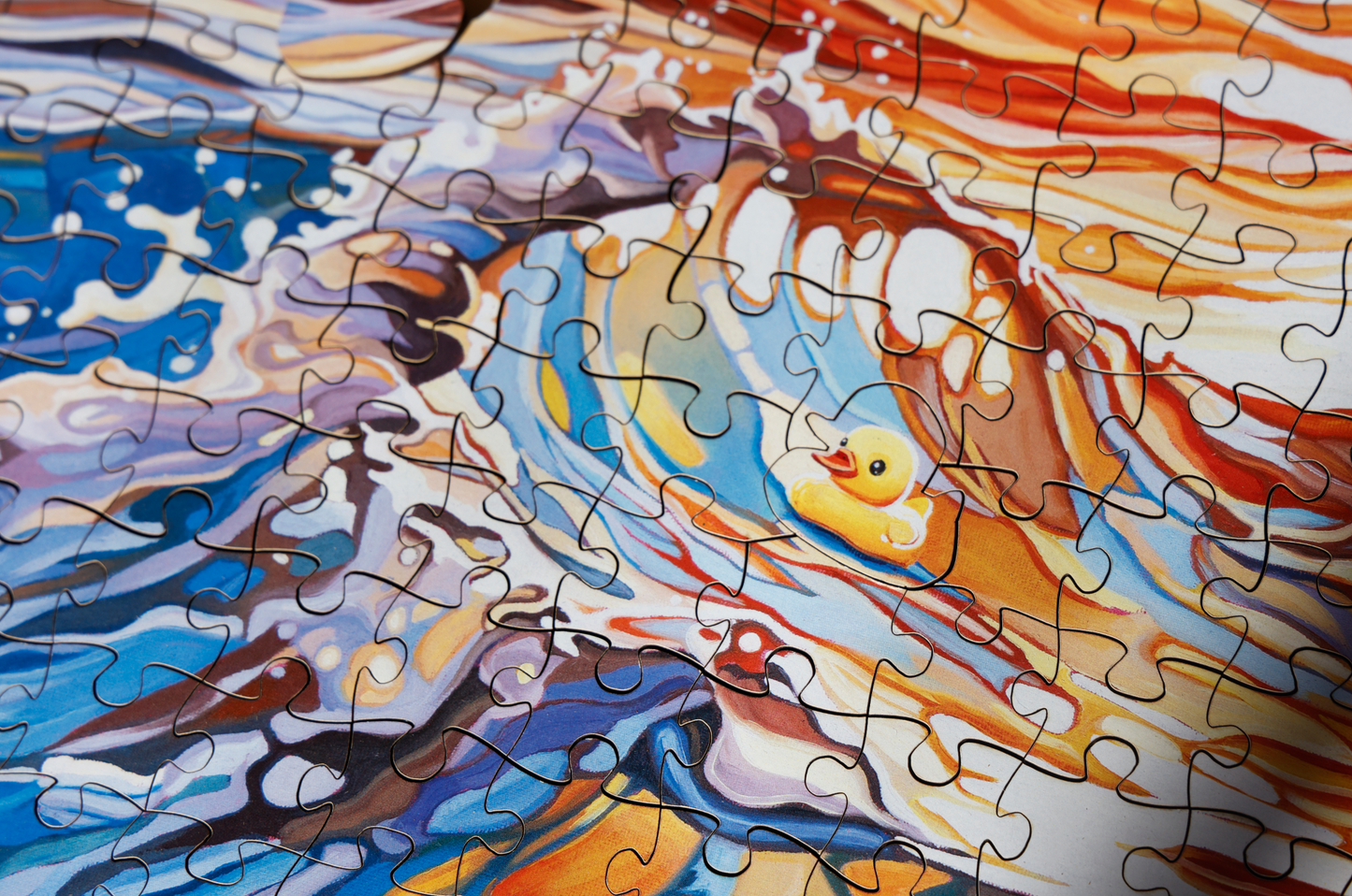 "Moby Duck: Still Afloat" 300 Piece Wooden Jigsaw Puzzle with Duck-Shaped Cutouts